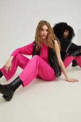 Answear Lab nadrág X limited collection SISTERHOOD női, rózsaszín, magas derekú széles - rózsaszín M
