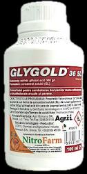 Sharda Glygold 100 ml, erbicid total sistemic, post emergent, neselectiv, glifosat (buruieni monocotiledonate si dicotiledonate, anuale si perene)