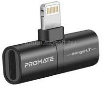 PROMATE Átalakító - IHINGE LT (2in1, Lightning adapter, fekete) (IHINGE-LT. BLACK) (IHINGE-LT.BLACK)