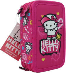 Pigna Penar neechipat Pigna cu 3 fermoare, Motiv Hello kitty, Roz (HKPE2303-2)