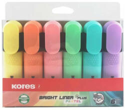 Kores Textmarker set 6 pastel cutie plastic kores (KO36616)