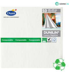 DUNI Dunilin szalvéta WHITE, 40X40, 45db/csg, 12csg/karton (HT186757)