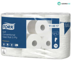 Tork toalettpapír T4 kistekercses Premium soft, 3r. , hófehér, 35m/tek, 248 lap, 6tek/csg, 7csg/karton (110317)