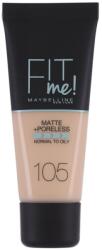 Maybelline Fit Me! mattító make-up normál és zsíros bőrre 30 ml 105 Natural Ivory