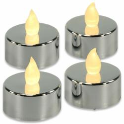 Nexos Dekoratív LED teamécses készlet ezüst 4 db (DK49034_SL4)