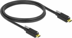 Delock 83719 USB-C apa - USB-C apa 3.1 Adat és töltő kábel - Fekete (1m) (83719)