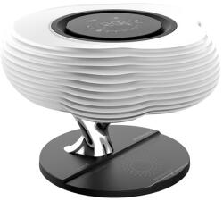PROMATE Homecloud (HOMECLOUD. UNI) 3in1 asztali LED lámpa, bluetooth v5.0 hangszóró, vezeték nélküli Qi wireless töltő, digitális óra