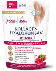 INTERHERB Kollagén & Hialuronsav Intense porcépítő málna ízű italpor - 300g - bio