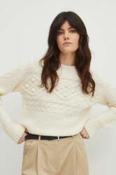 MEDICINE pulover din amestec de lana femei, culoarea bej, călduros ZBYX-SWDC20_02X