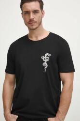 Medicine tricou din bumbac barbati, culoarea negru, cu imprimeu ZBYX-TSM921_99X