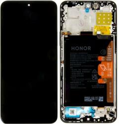  0235AEUH Gyári Honor X8a LCD kijelző érintővel, Fekete kerettel előlap, akkumlátorral (0235AEUH)