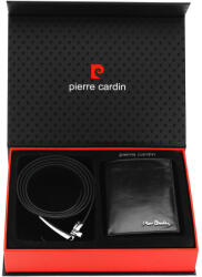 Pierre Cardin ZG-127 díszdobozos fekete bőr férfi pénztárca és öv 130 cm (ZG-127-BR-black)