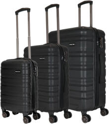HaChi Orlando fekete 4 kerekű 3 részes bőrönd szett (Orlando-szett-fekete)