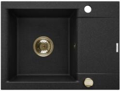 INVENA Tesalia, 1 kamrás gránit mosogató vízelvezetővel 590x440x160 mm és arany automata szifonnal, INV-AZ-01-Z42-B Leták: https: //cloud. invena. pl/s/nnXaZKg3crBrRkz/download? path=/Pliki do strony www/AZ-