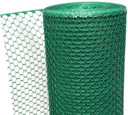 Műanyag Kerítésháló 1 X 50 m 15 X 15 mm Csirkeháló Méhsejtes Zöld Kerítésrács - 250 G/M2 -