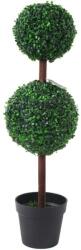  Élethű Dupla Gömb Buxus 90 cm - Műfa 90 X 28 cm - Élethű Sűrűlevelű Puszpáng Műnövény - New Garden Pz-1-4 -