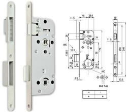 Euro Elzett Wc Zár Bevéső 7Cm 40/90 Magnet Midi 7-W Inox (1510207)