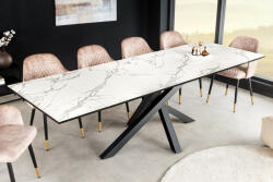  MARVELOUS exkluzív bővíthető étkezőasztal - világos márvány - 180-220-260cm (43842)