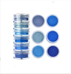 Dalaran 6 szín, epoxi gyanta ásványi anyag festék por, gyöngyház pigment, kék árnyalatai, 6 x 7-10g (5995206011699)