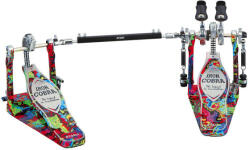 Tama 50th Limited Iron Cobra Rolling Glide Dupla Pedal - Marble Psychedelic Rainbow Finish HP900RWMPR
