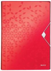 Leitz Harmonikamappa, A4, PP, 6 rekeszes, LEITZ Wow , piros (45890026) - molnarpapir