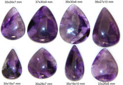 Cabochon Ametist Mineral Natural - Picatura - 30-39x19-30x6-10 mm - 1 Buc