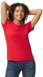 Gildan Softstyle Női póló, GIL65000, kereknyakú, rövid ujjú, Red-M