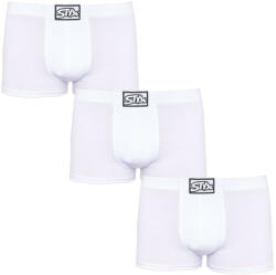 Styx 3PACK férfi boxeralsó Styx klasszikus gumipánt fehér (3Q1061) XL
