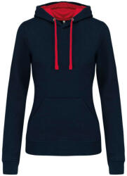 Kariban KA465 LADIES’ CONTRAST HOODED SWEATSHIRT (ka465nv/re-xs) - polokozpont