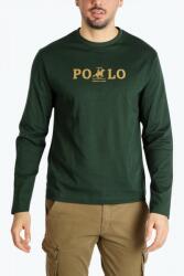 U. S. Grand Polo Equipment & Apparel Tricou barbati cu maneca lunga si imprimeu cu logo din bumbac verde (FI-UST871_VEVERDE_XL)