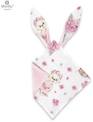 MimiNu Jucarie textila senzoriala, Moale, Cu doua fete, 30 x 30 cm, Din catifea si bumbac Pink Ballerina (6426972012874)