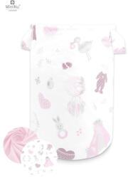 MimiNu Cos rotund pentru depozitare jucarii cu manere, 50x35 cm, Baby Shower Pink (6426972010986)
