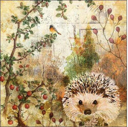 Ambiente AMB. 13314450 Autumn Hedgehog papírszalvéta 33x33cm, 20db-os (8712159164886)