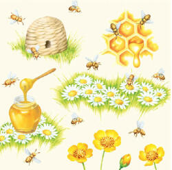 Ambiente AMB. 13307635 Bees papírszalvéta 33x33cm, 20db-os (8712159115192)