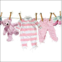 Ambiente AMB. 13313980 Baby Girl Clothes papírszalvéta 33x33cm, 20db-os (8712159161229)