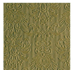 Ambiente AMB. 12511114 Elegance Olive Green dombornyomott papírszalvéta 25x25cm, 15db-os (8712159152968)