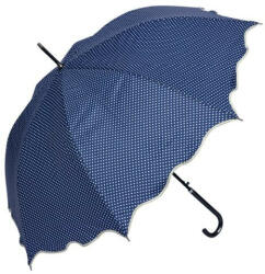 Clayre & Eef CLEEF. JZUM0058BL Pöttyös esernyő hullámos szélű, átmérő 98cm, kék (872o898oo4332)