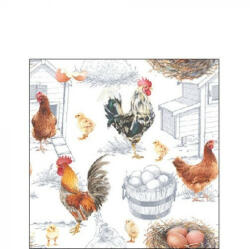 Ambiente AMB. 12515875 Chicken Farm papírszalvéta 25x25cm, 20db-os (8642159177824)