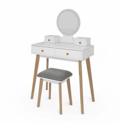 Vicco Finya fésülködőasztal székkel, fehér, 80 cm - mindentjoaron