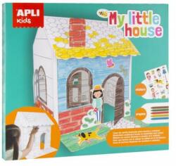APLI My Little House színezhető karton babaház, matricákkal és zsírkrétákkal (LCA16716)
