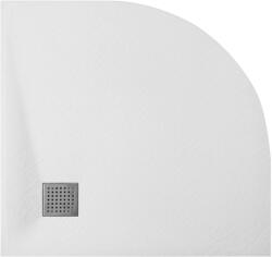 Besco Vexo Ultraslim, kőhatású, íves 90x90 cm zuhanytálca, fehér + szifonnal együtt