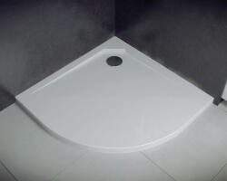 Besco Asco Slim (lapos) íves 80x80x3, 5 cm öntött márvány zuhanytálca