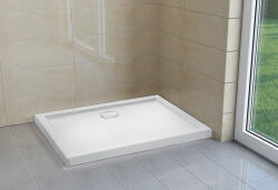 H2O Nero D Slim (lapos) szögletes, aszimmetrikus akril zuhanytálca 100x80x5, 5 cm + ajándék szifonnal együtt