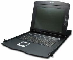 PLANET 17" 16-Port Combo VGA LCD KVM превключвател Монтаж в сървърен шкаф Черен (IKVM-210-16M)