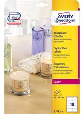 AVERY L7783-25 96x50, 8mm 250db-os poliészter víztiszta etikett (L7783-25) - bestbyte