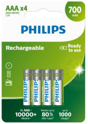 Philips Baterii reîncărcabile Philips AAA 700mAh, NiMH - 4 bucăți (R03B4A70/10)
