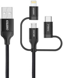 Choetech Cable Choetech IP0030, MFi 3in1, USB-A/Lightning/Micro USB/USB-C, 5V, 1, 2m (black) (IP0030 BK) - scom