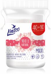 Linteo Natural Cotton Pads sminklemosó vattakorong Maxi 40 + 10ks 50 db