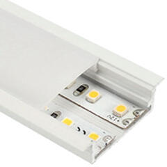 ANRO LED Profile ALP-011 Fehér - Süllyeszthető alu profil LED szalaghoz (Opál búrával) (LP303W - LP-UNICOV2-MLK)