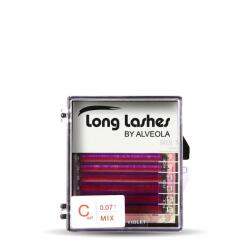Long Lashes műszempilla színes MIX - LILA C 0, 07-9-9-11-11-13-13mm (LLC307000-4) - alveolashop